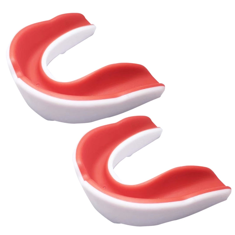 W003 2pcs Sanda Training Basketball Boxing Sports Mouth Guard EVA Braces, Style: Adult (White Red)