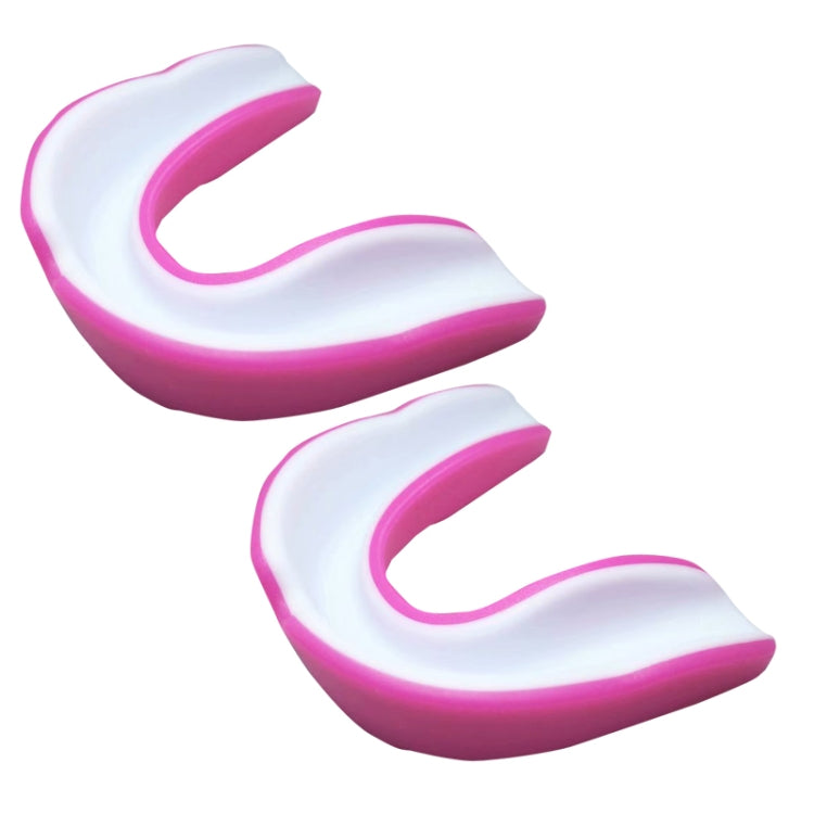 W003 2pcs Sanda Training Basketball Boxing Sports Mouth Guard EVA Braces, Style: Adult (Pink White)