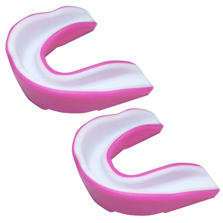 W003 2pcs Sanda Training Basketball Boxing Sports Mouth Guard EVA Braces, Style: Children (Pink White)