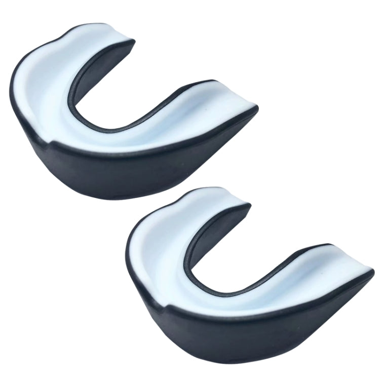 W003 2pcs Sanda Training Basketball Boxing Sports Mouth Guard EVA Braces, Style: Adult (Black White)