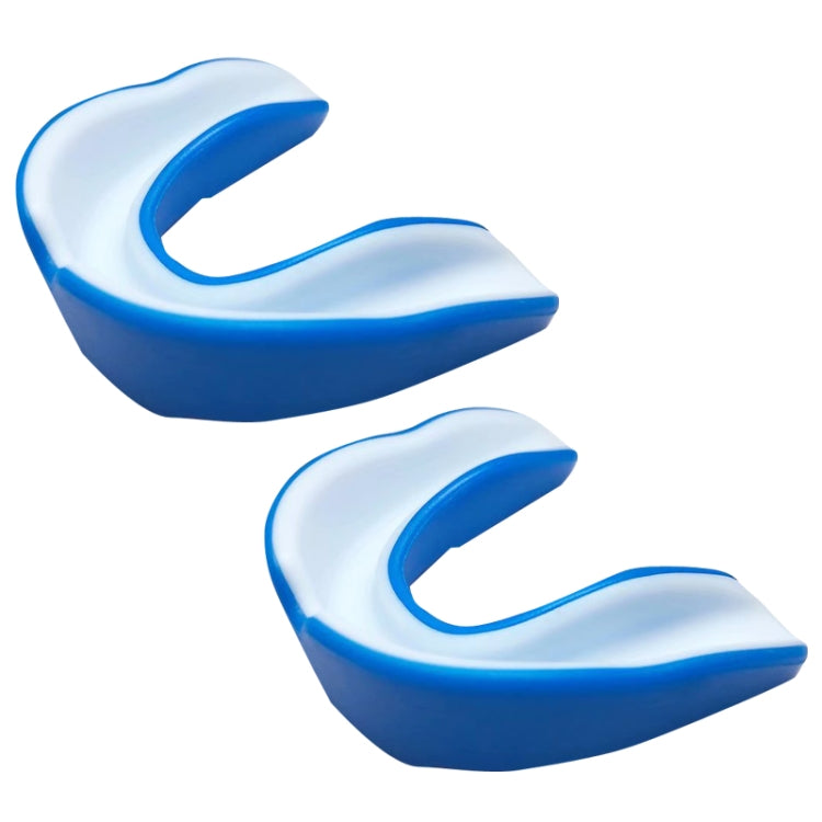 W003 2pcs Sanda Training Basketball Boxing Sports Mouth Guard EVA Braces, Style: Adult (Blue White)