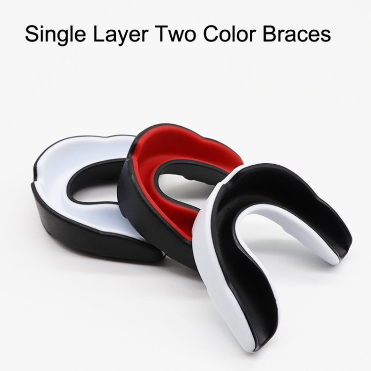 W003 2pcs Sanda Training Basketball Boxing Sports Mouth Guard EVA Braces, Style: Adult (Blue White)
