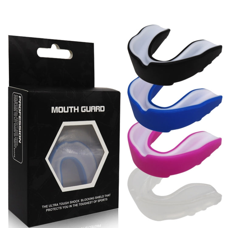W003 2pcs Sanda Training Basketball Boxing Sports Mouth Guard EVA Braces, Style: Adult (Blue White)