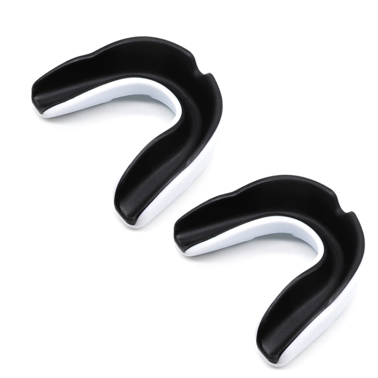 W003 2pcs Sanda Training Basketball Boxing Sports Mouth Guard EVA Braces, Style: Adult (White Black)