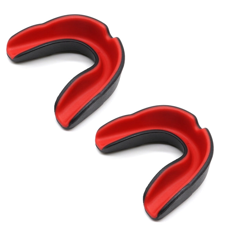 W003 2pcs Sanda Training Basketball Boxing Sports Mouth Guard EVA Braces, Style: Adult (Black Red)