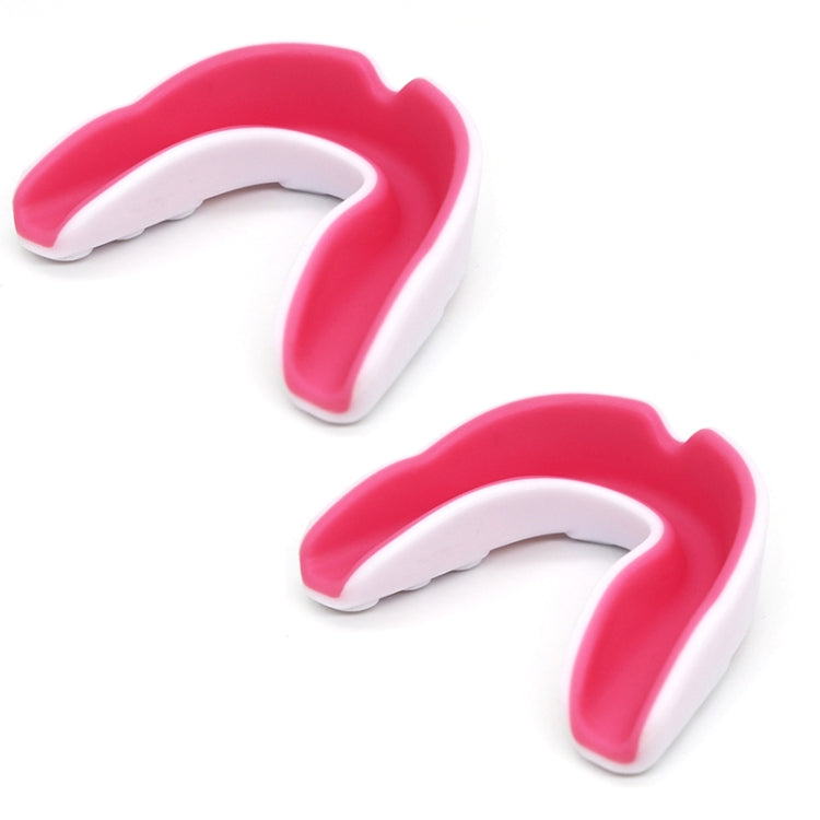 W003 2pcs Sanda Training Basketball Boxing Sports Mouth Guard EVA Braces, Style: Adult (White Pink)
