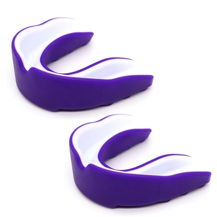 W003 2pcs Sanda Training Basketball Boxing Sports Mouth Guard EVA Braces, Style: Children (Purple White)