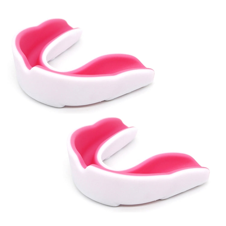W003 2pcs Sanda Training Basketball Boxing Sports Mouth Guard EVA Braces, Style: Children (White Pink)