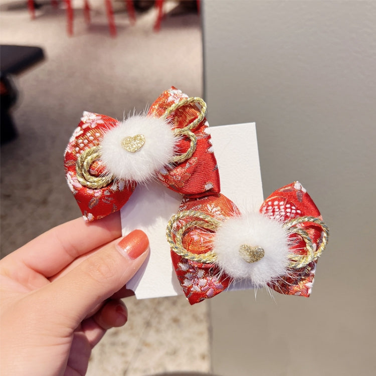 3pairs New Year Children Bow Hair Clips Side Duckbill Clips, Style: Lucky Bag