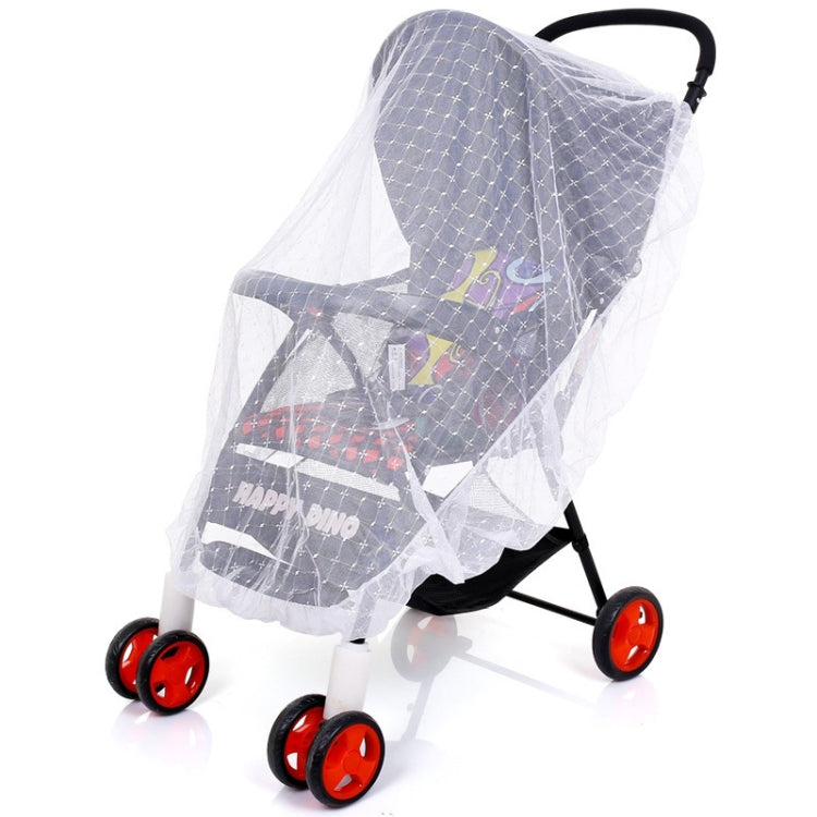 2pcs Full Cover Folding Mosquito Net Plus Encrypted Stroller Mosquito Net(White)