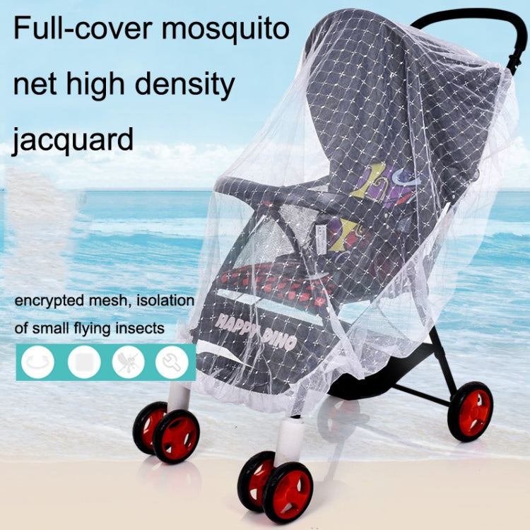 2pcs Full Cover Folding Mosquito Net Plus Encrypted Stroller Mosquito Net(White)