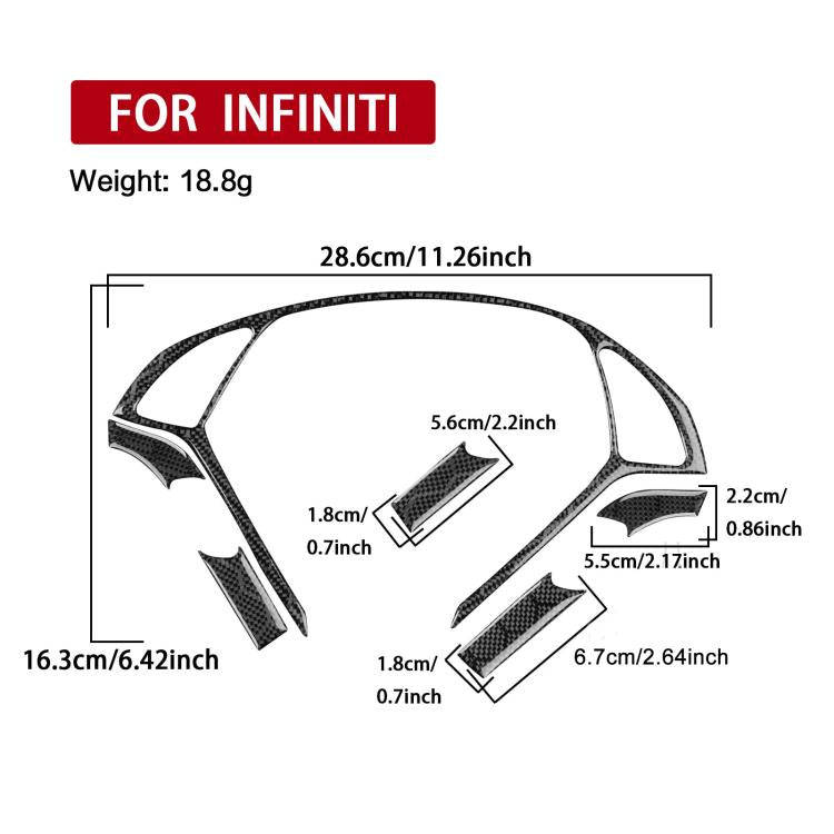 For Infiniti G35/G37/G25/Q60 6pcs /Set Steering Wheel Decorative Cover Trim Sticker - Black