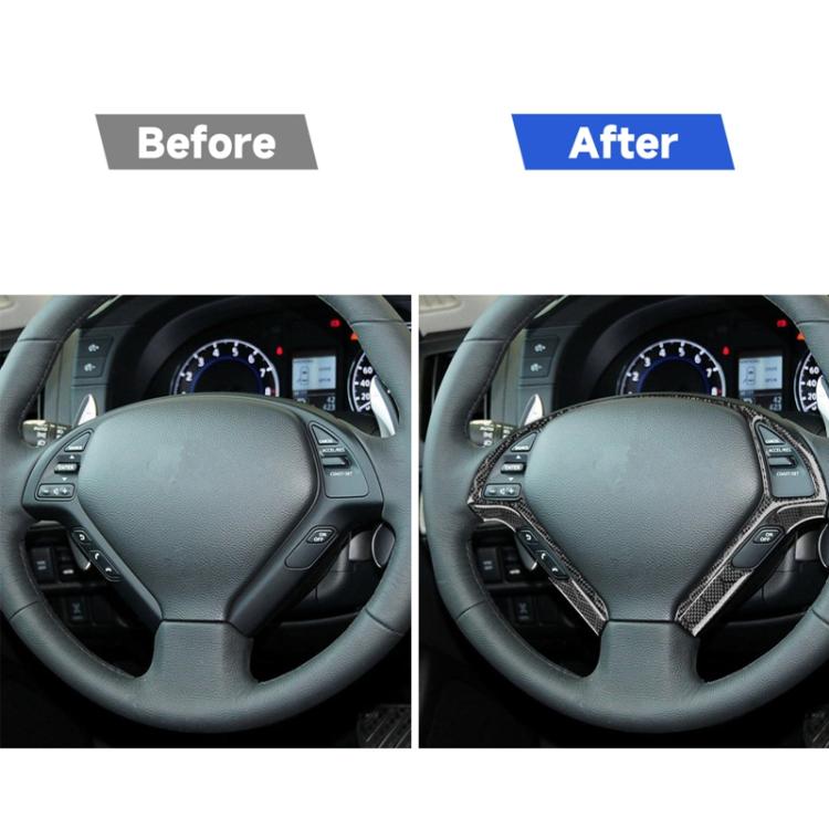 For Infiniti G35/G37/G25/Q60 6pcs /Set Steering Wheel Decorative Cover Trim Sticker - Black