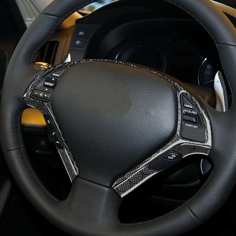 For Infiniti G35/G37/G25/Q60 6pcs /Set Steering Wheel Decorative Cover Trim Sticker - Black