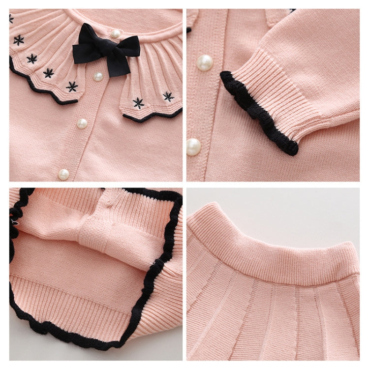Autumn And Winter Girls Sweater + Half Skirt Knitted Set, Size: