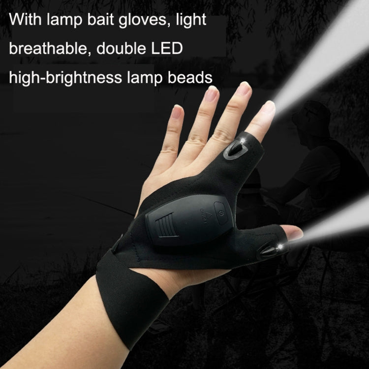 USB Night Fishing Gloves LED Flashlight Glowing Fishing Lighting Finger Lamp, Style: Square Box Model Single