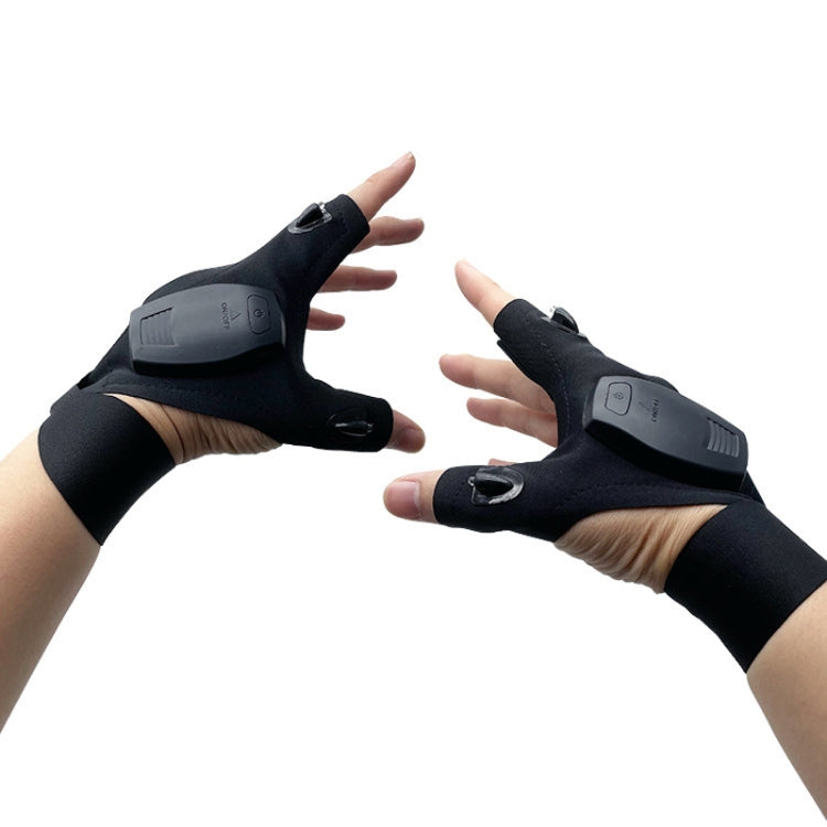 USB Night Fishing Gloves LED Flashlight Glowing Fishing Lighting Finger Lamp, Style: Square Box Model Two