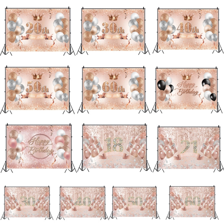 MDN12118 1.5m x 1m Rose Golden Balloon Birthday Party Background Cloth Photography Photo Pictorial Cloth