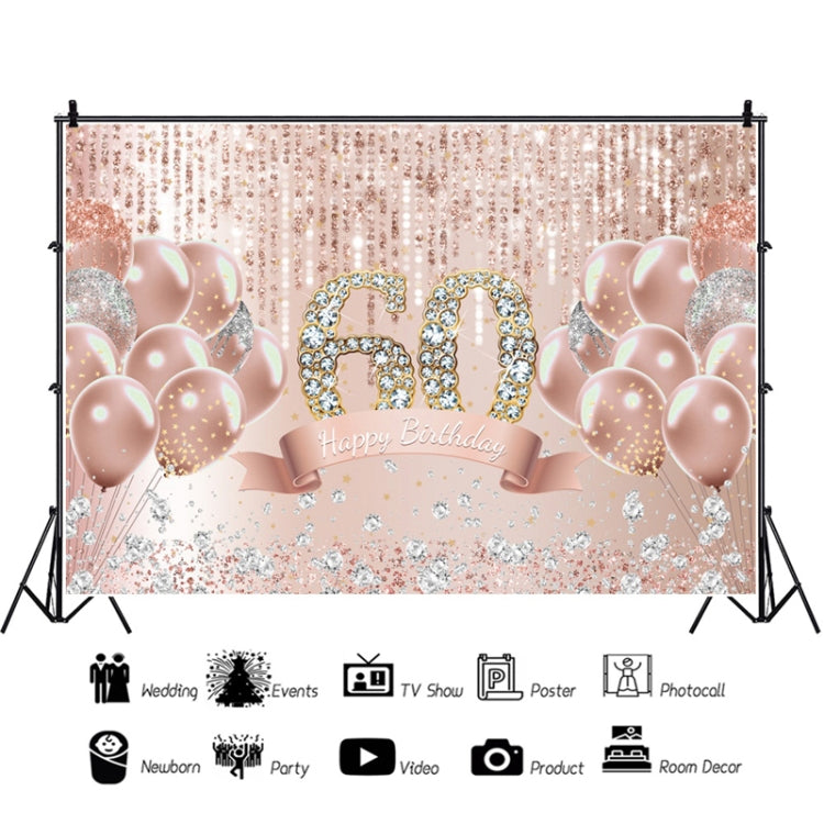 MDN12138 1.5m x 1m Rose Golden Balloon Birthday Party Background Cloth Photography Photo Pictorial Cloth