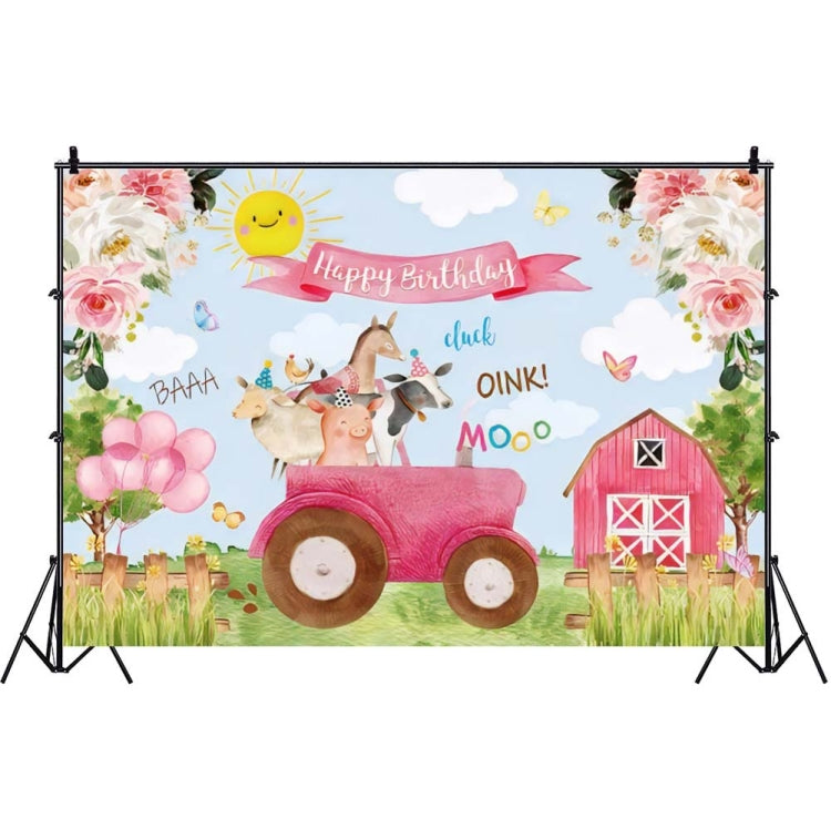 1.5m X 1m Cartoon Farm Animals Photography Backdrop Birthday Party Background Decoration