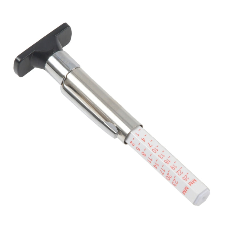 0-25mm Car Tyre Tread Depth Gauge, Color: Monochrome