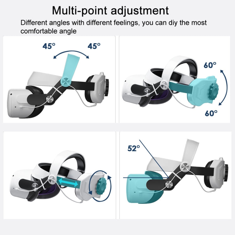 For Oculus Quest 2 Power Bank Head Strap With 5200mAh Rechargeable Battery