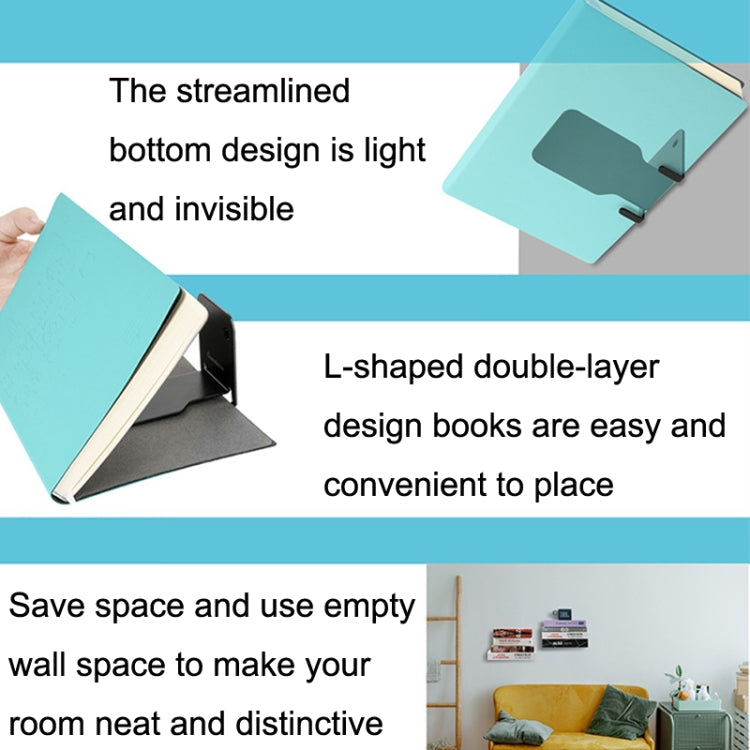 Hidden Stainless Steel Suspended Bookshelf Wall Support Frame Wall Mounted Bracket