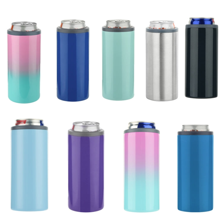 12oz Coca Cold Cans 304 Stainless Steel Double Layer Vacuum Beer Cold Cup, Color: Pink Blue