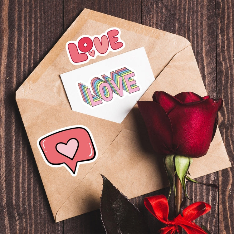 4sets Valentine Day Gifts Decorative Stickers Cartoon Waterproof Water Cup Sticker, Spec: N15