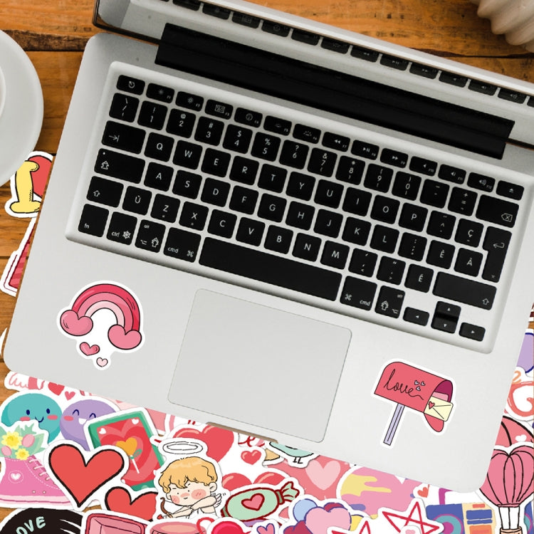 4sets Valentine Day Gifts Decorative Stickers Cartoon Waterproof Water Cup Sticker, Spec: N15