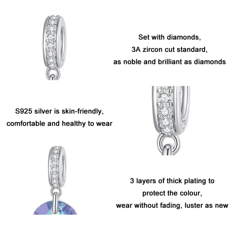 BSC708 Sterling Silver S925 Zirconia Palm Pendant White Gold Plated Bbracelet Charm