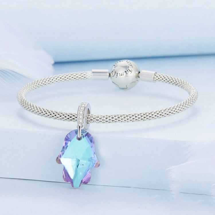 BSC708 Sterling Silver S925 Zirconia Palm Pendant White Gold Plated Bbracelet Charm