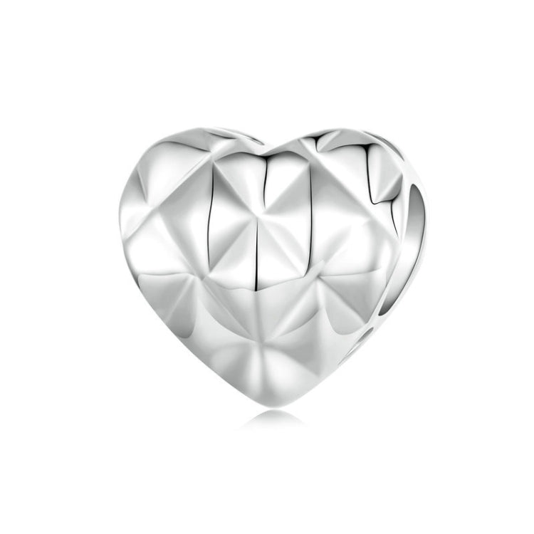 BSC709 S925 Sterling Silver Heart Studded Bracelet White Gold Plated Beads