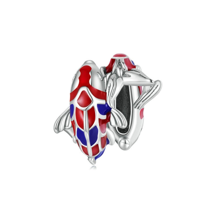 BSC728 Sterling Silver S925 Oil Drip Zirconia Koi Bracelet Pendant