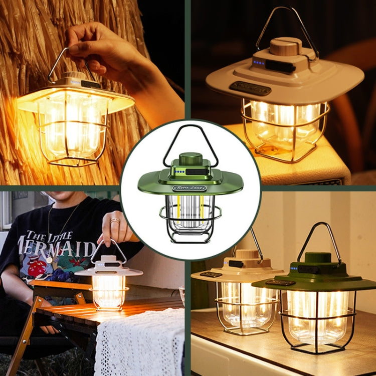 LY02 LED Retro Lantern Hand Tent Lamp USB Charging Camping Light