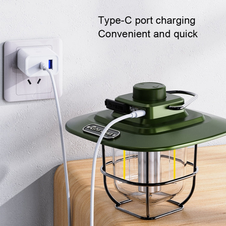 LY02 LED Retro Lantern Hand Tent Lamp USB Charging Camping Light