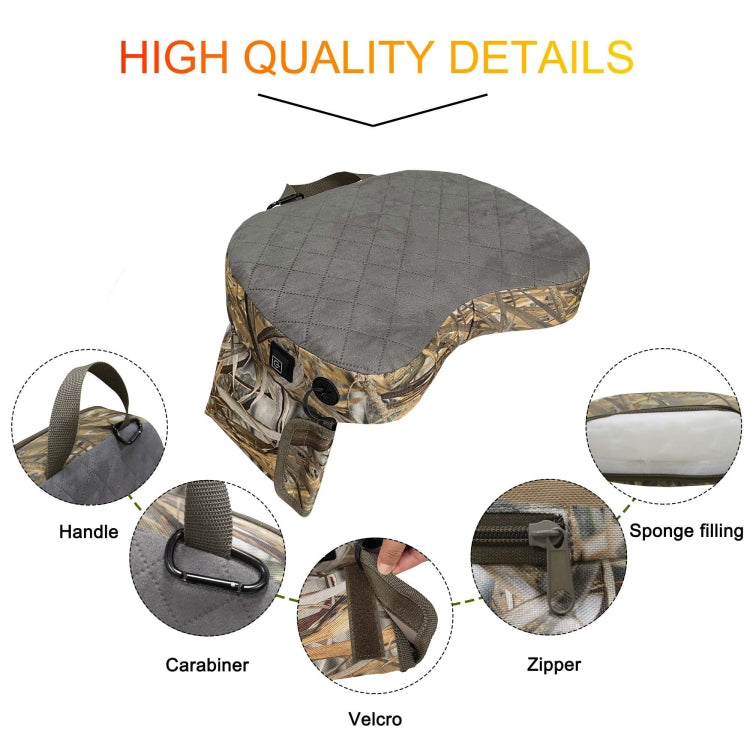 Outdoor Portable Camouflage 3 Gear Adjustable Heated Cushion 40x27x7cm