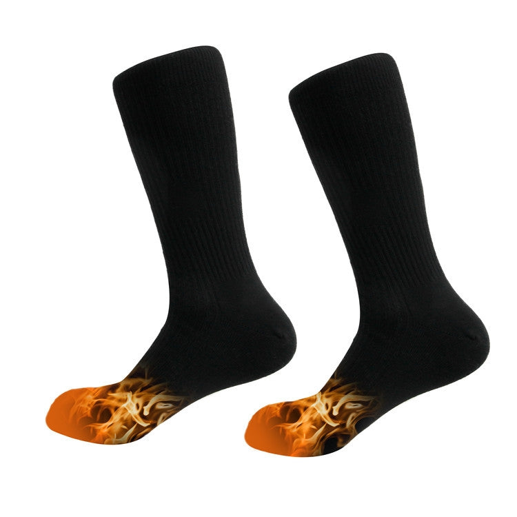 Riding Outdoor Skiing Heated Thermal Long Socks(Black)