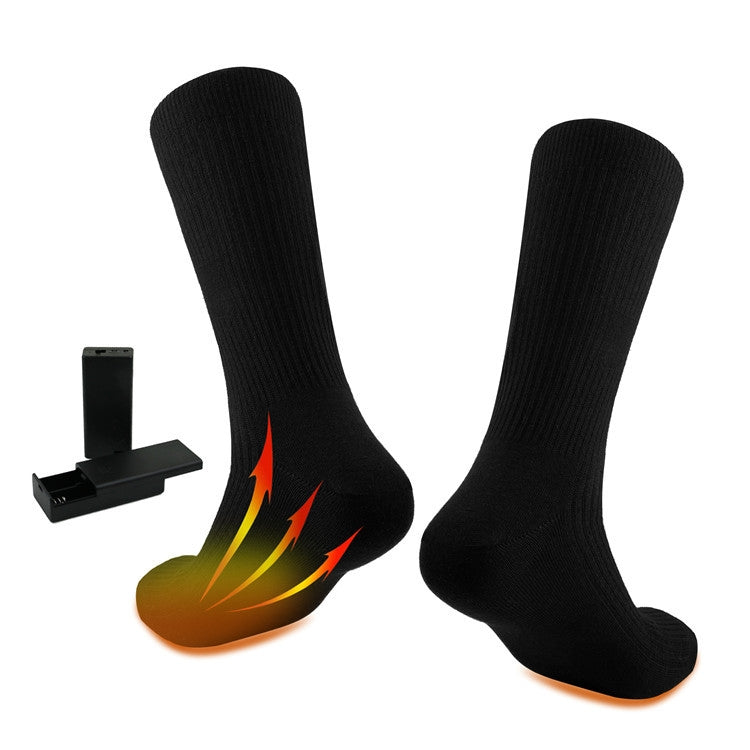 Riding Outdoor Skiing Heated Thermal Long Socks(Black)