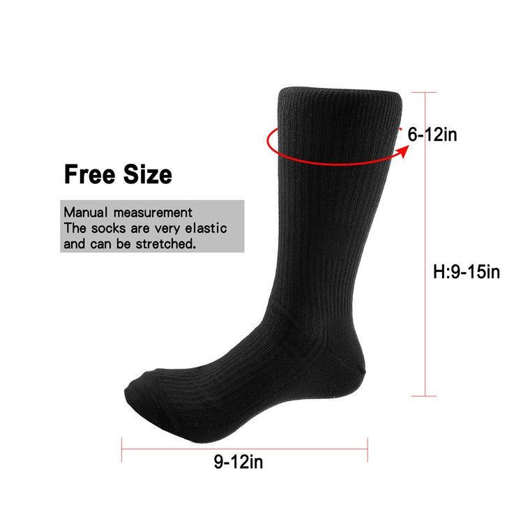Riding Outdoor Skiing Heated Thermal Long Socks(Black)