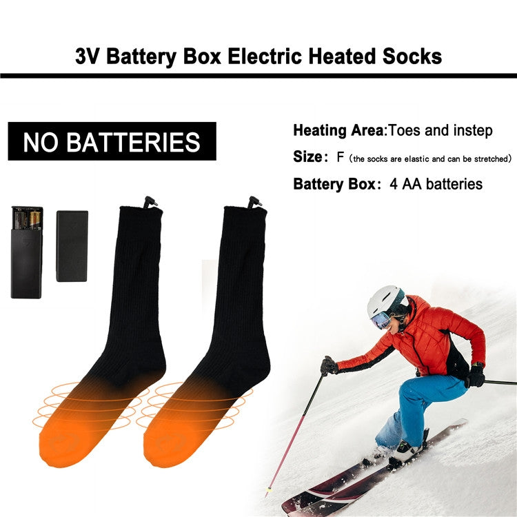 Riding Outdoor Skiing Heated Thermal Long Socks(Black)