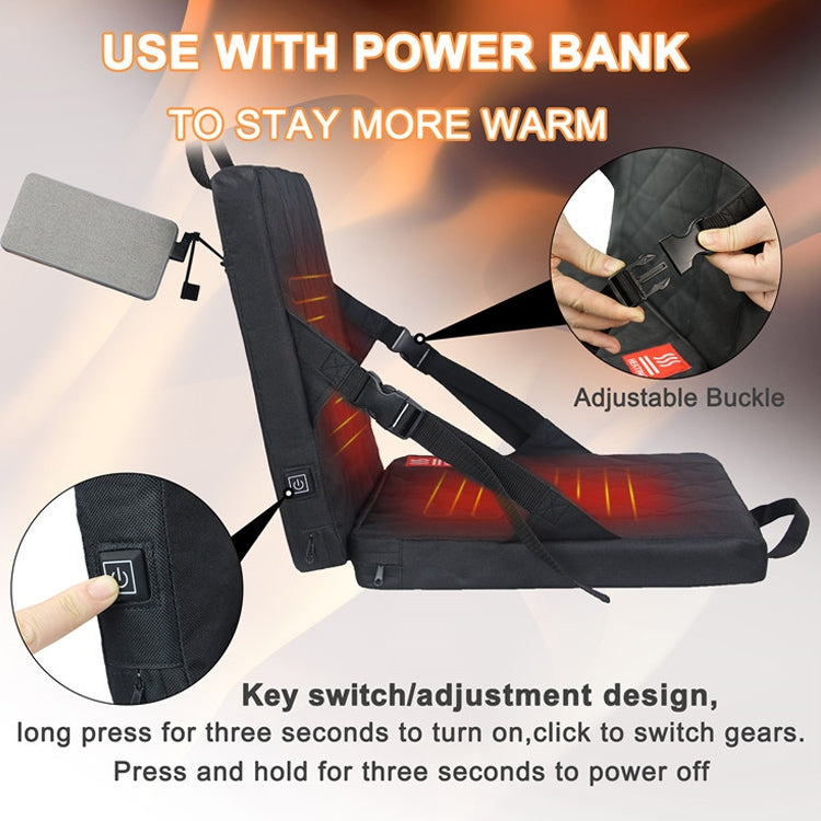 Outdoor Portable Camping Heated Foldable Cushion, Size: 33x38x4cm