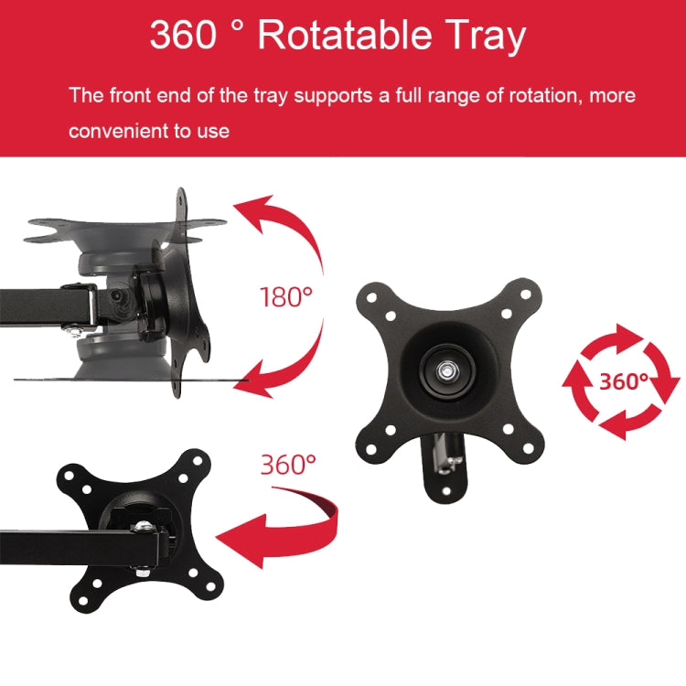 For Amazon Echo Show 15 A365 360-degree Rotating Folding Telescopic Wall Bracket(Black)