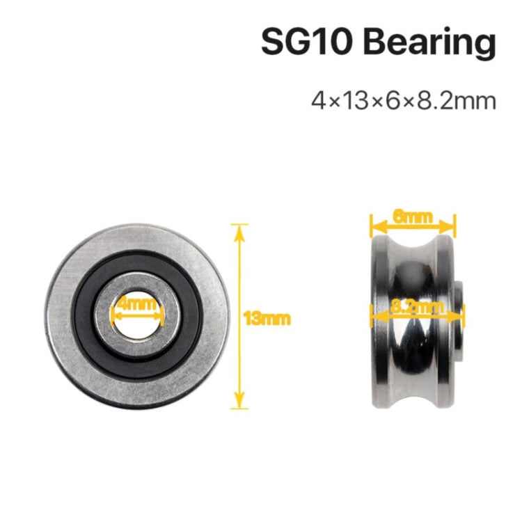 10pcs 4x13x6mm Double-row Bead U-slot Embroidery Machine Guide Bearings 3D Printer Bearings(SG10)