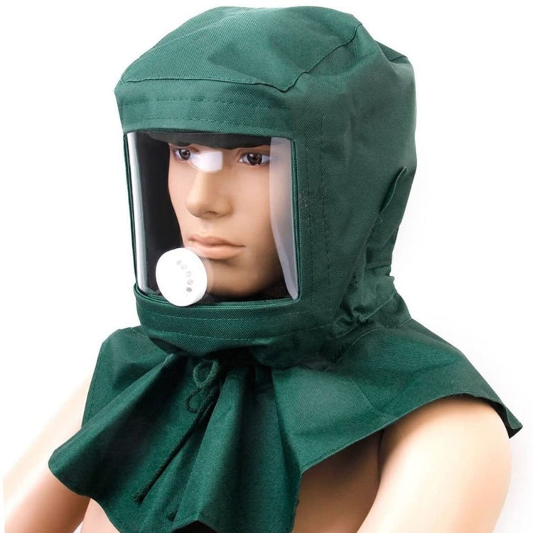Outdoor Dust and Insect Protection Neck Cap Sandblasted Anti-fog Canvas Isolation Cap(Green)