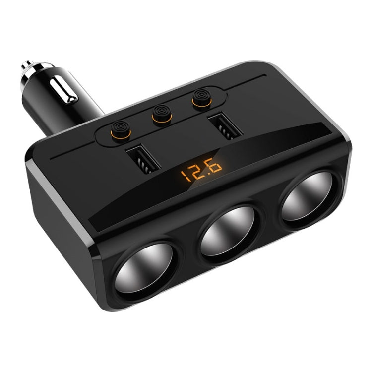 HY29 3 in 1 Cigarette Lighter To Multifunction Charger(Neutral Black)