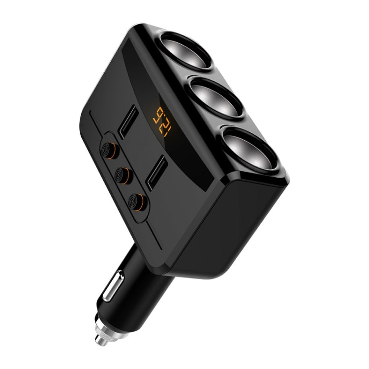 HY29 3 in 1 Cigarette Lighter To Multifunction Charger(Neutral Black)