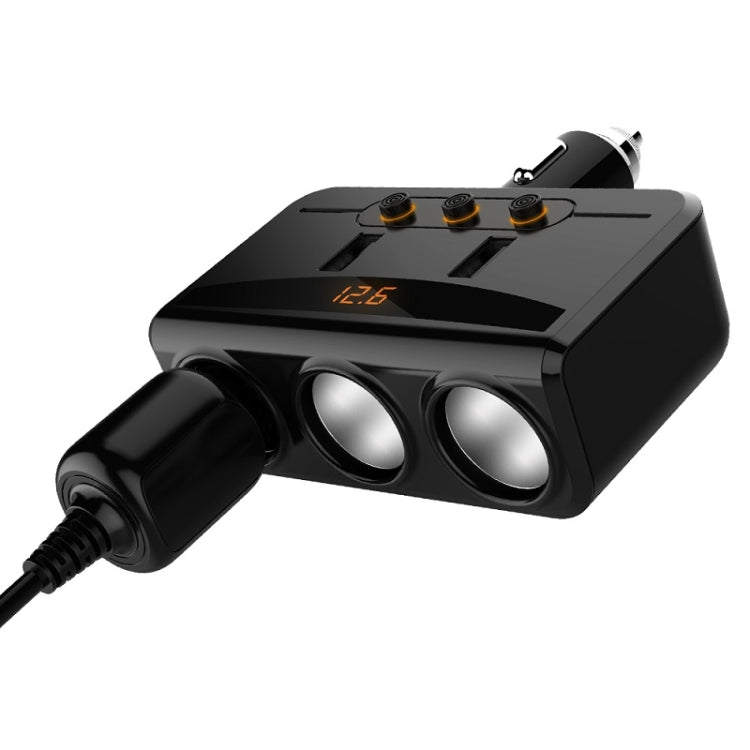 HY29 3 in 1 Cigarette Lighter To Multifunction Charger(Neutral Black)