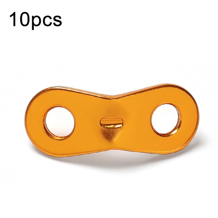 50pcs Outdoor Camping Aluminum Alloy Binocular Wind Rope Buckle Canopy Tent Pull Rope Stop Adjustment Piece, Color: Orange