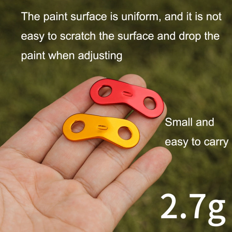 50pcs Outdoor Camping Aluminum Alloy Binocular Wind Rope Buckle Canopy Tent Pull Rope Stop Adjustment Piece, Color: Red